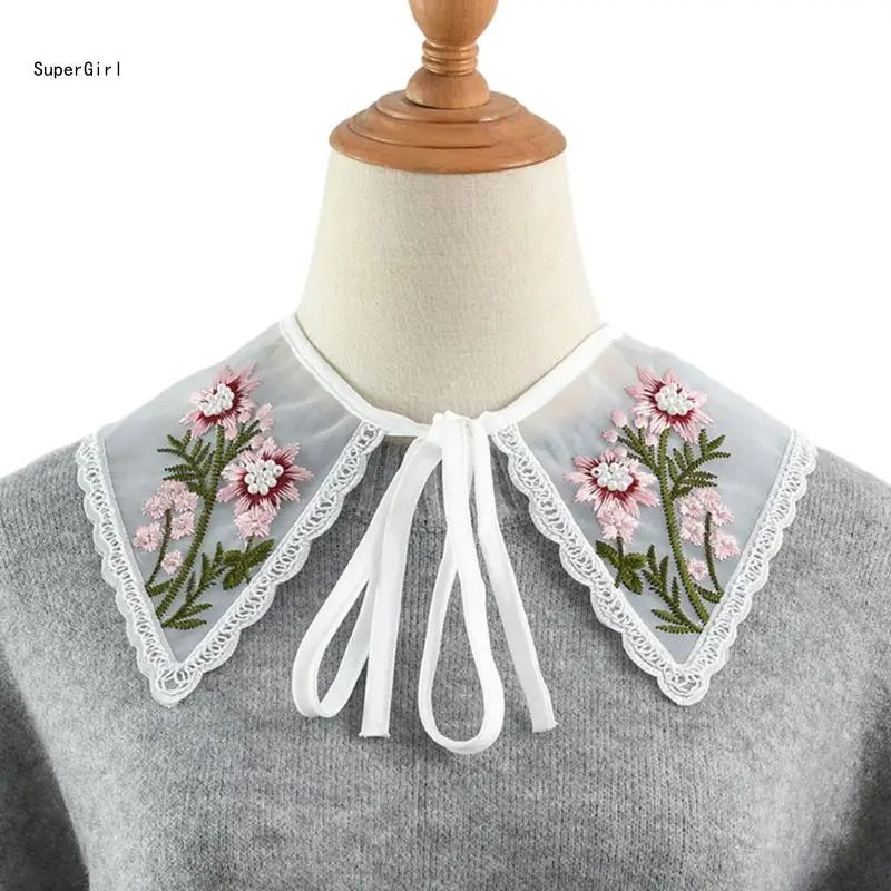 

Embroidered False Collar for Women Teens Girls Elegant Detachable Faux Collar Blouse Collar Fashion Clothing Accessories