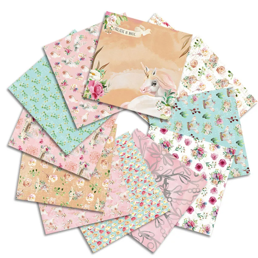24Sheets/Set Vintage Flower Material Ppaper DIY Scrapbooking Journal Base Collage Photo Props Gift Wrapping Decoration Paper