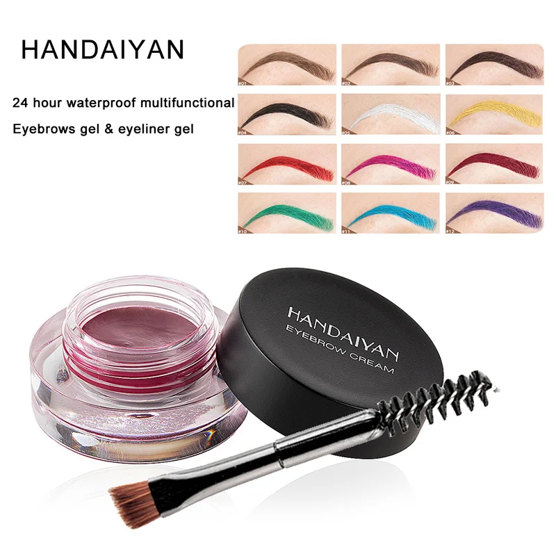 

1 Pcs Eyebrow Gel Eyeliner Cream Long-lasting Waterproof 12 Colors Eyebrow Gel Eyeliner Cream Long-lasting Waterproof 12 Colors
