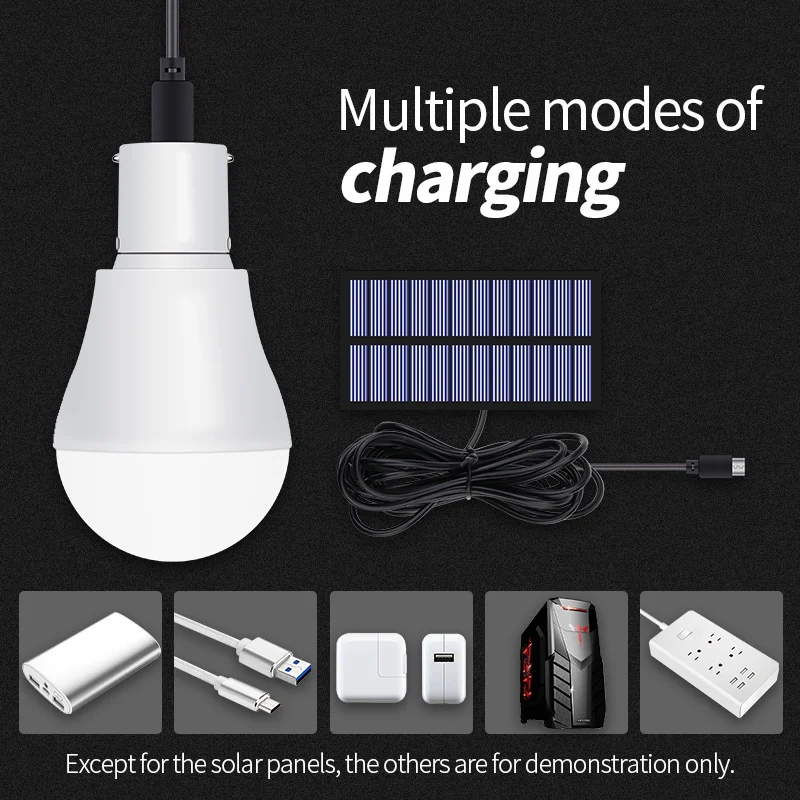 15W LED 태양광 초고휘도 전구 야외 방수 스포트라이트 정원 마당 복도 휴대용 캠핑 조명등