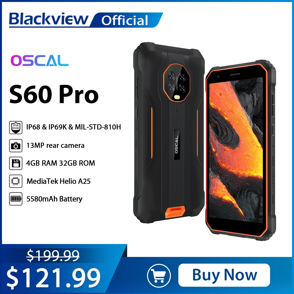 Blackview スマートフォンs60 4g 防水デバイス Android 11 スマートフォン 4980mah 3gb Ram 5 7 Mah 新製品 携帯電話 Aliexpress