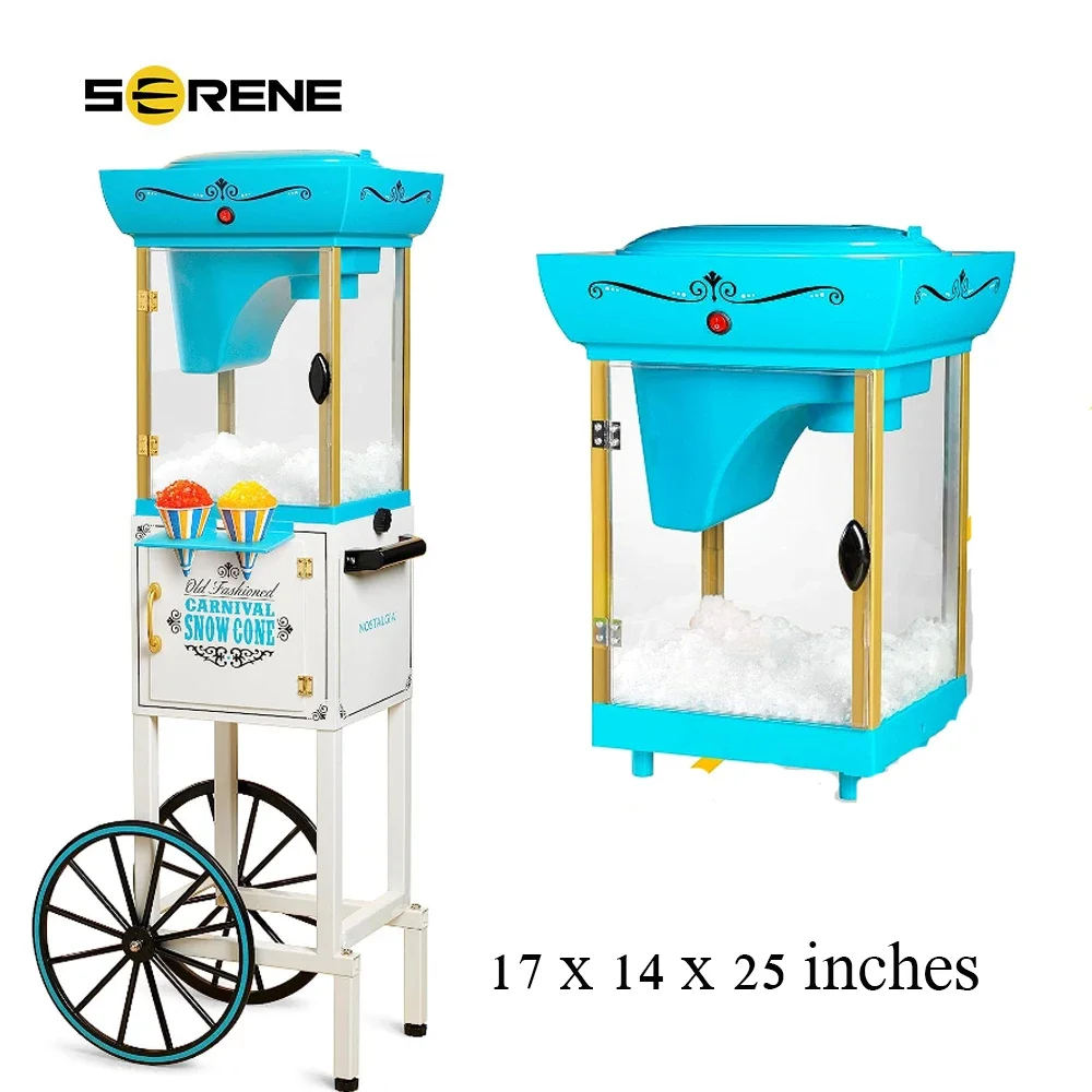 Nostalgia Snow Machine Cone Shaved Ice Machine - Retro Cart Slushie Machine Makes 48 Icy Treats Machine snow machine crossword puzzle socks retro football snow cartoon boy socks women s