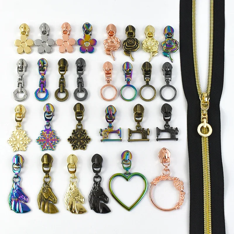 

5/10/20P 5# Meetee Zipper Slider for Nylon Zips Clothes Bag Sliders Zippers Repair Kit Decoration Zip Tapes Closure Lock Head