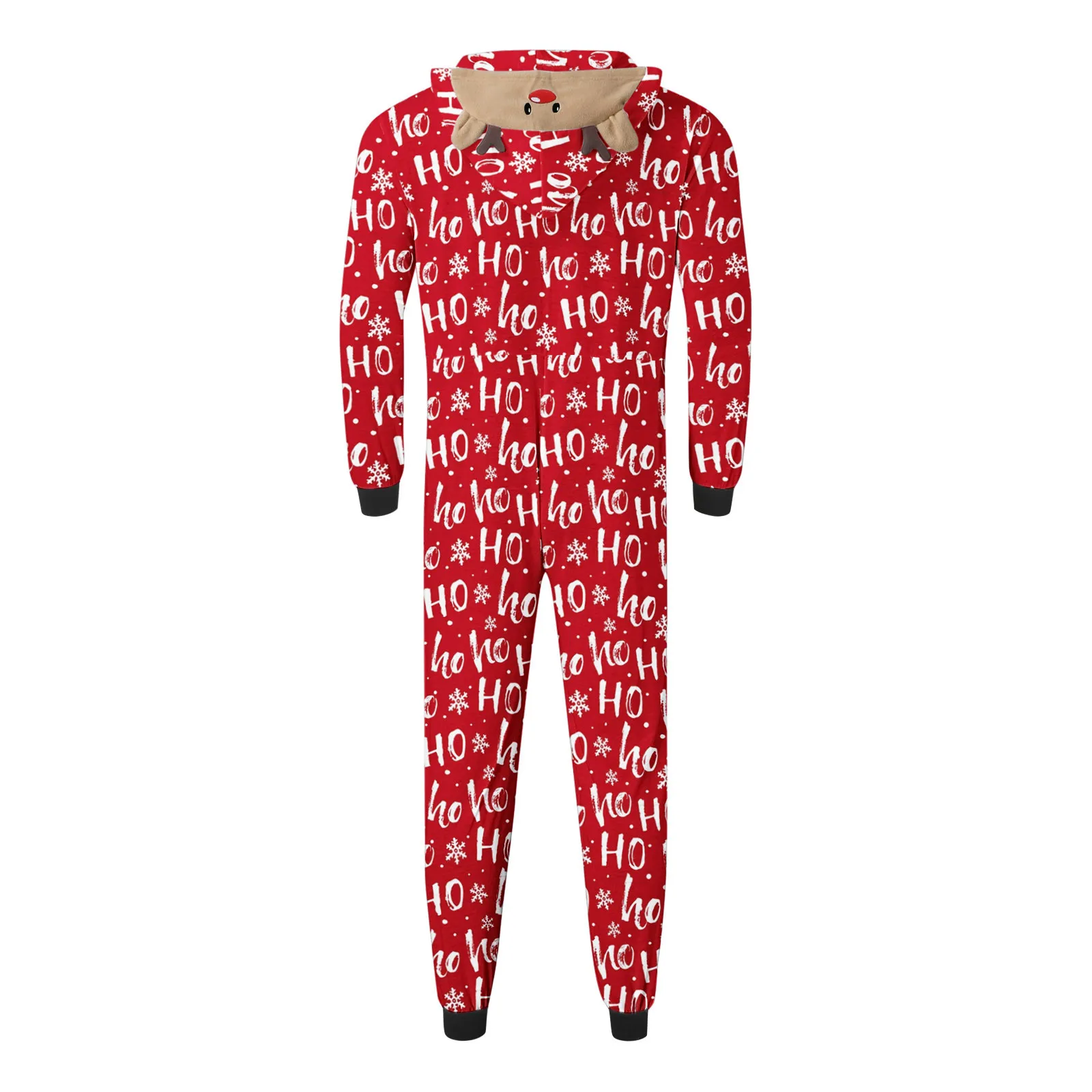 thumbnail image 5 of Mono para Navidad, trajes familiares, ropa de dormir, lindo mono con estampado de letras de ciervo de cabeza grande, pijamas casuales de manga larga para el hogar y las vacaciones, 5 of 5
