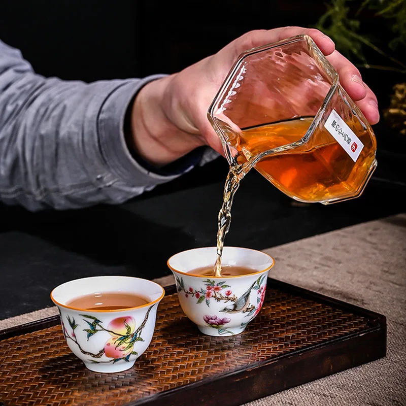 Palace Ceramic Teacup Hand Painted Flowers Tea Bowl Handmade Tea Cup Tie Guanyin Pu'er Home white Porcelain Set 60ml 1 Pc