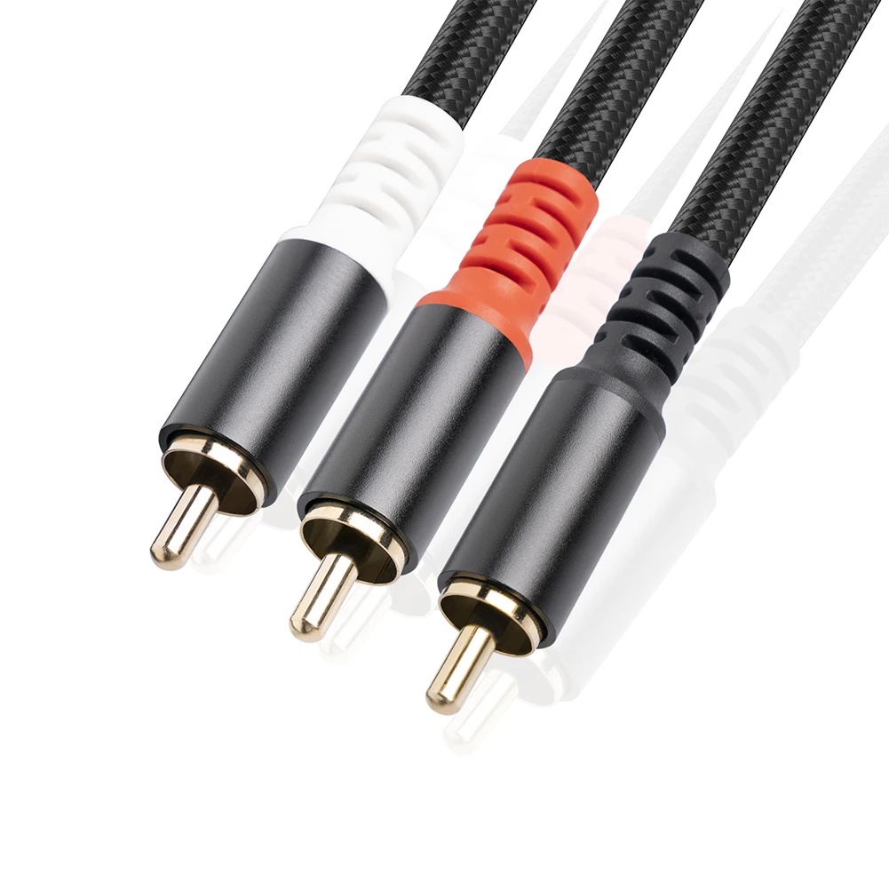 Premium Subwoofer Y Cable - High-Quality RCA Male to Dual RCA Male Audio Splitter
