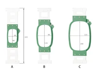 Buy 355MM Succession Embroidery Rectangle Frame Set - Premium Plastic Cross Stitch Hoop for Sewing Machines Online