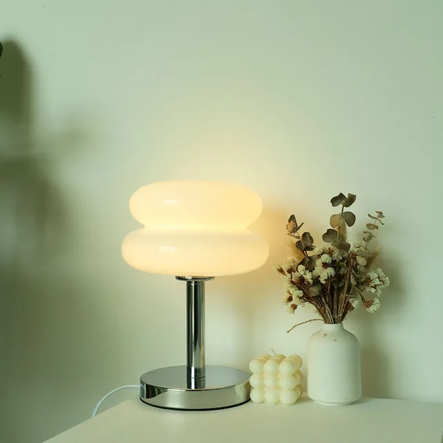 Lampe de Table en verre Macaron, variateur trichromatique, lampes d'ambiance pour salon, Protection des yeux, veilleuse pour chambre de fille, décor de chevet 4