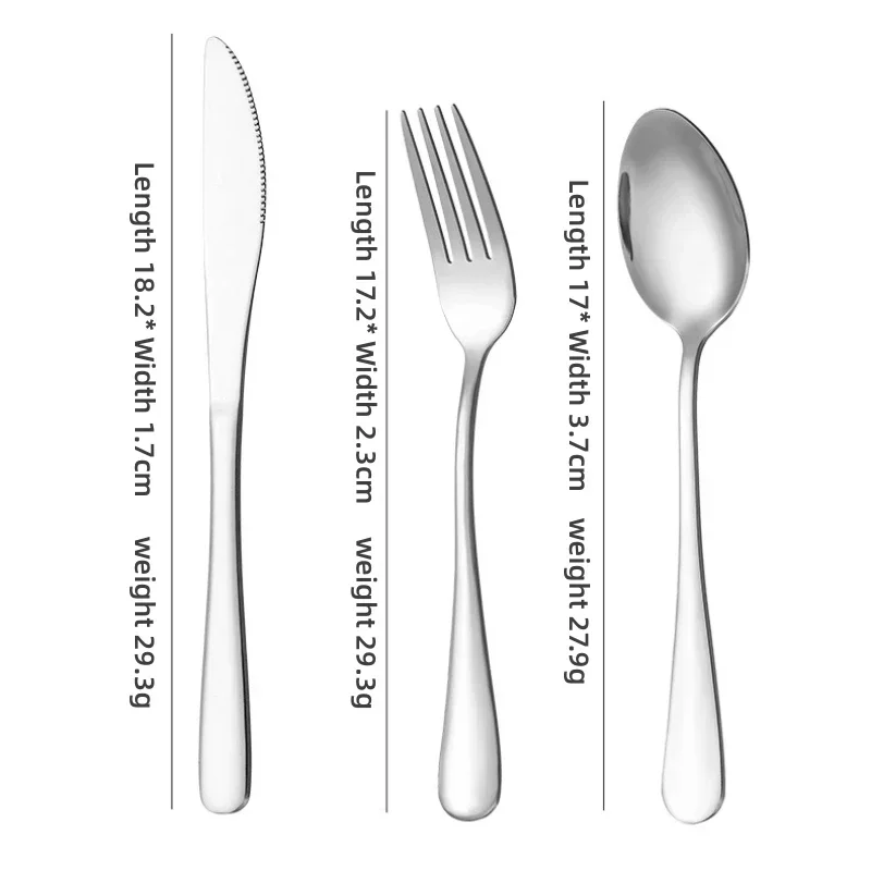 410 Stainless Steel Portable Cutlery Set Knife Fork And Spoon for students Travel Tableware with Storage Box Camping Cutlery