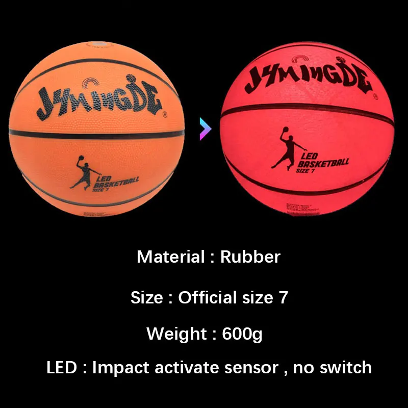 Glow Illuminated Ball Night Game 7 Size/650g Weight Light-Up Basketball LED 