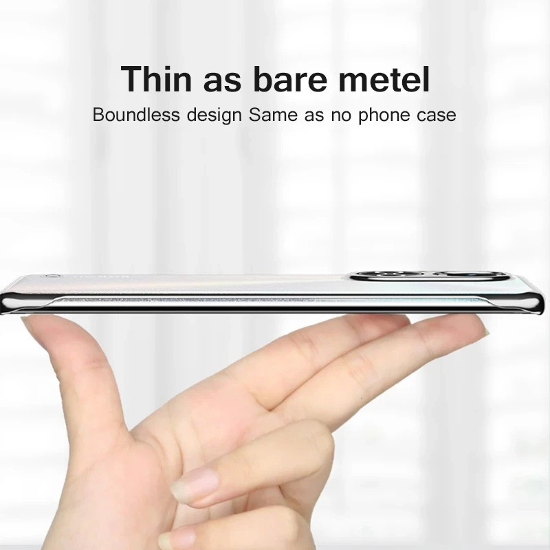 Plating Frameless Hard Clear Protective Phone Case
