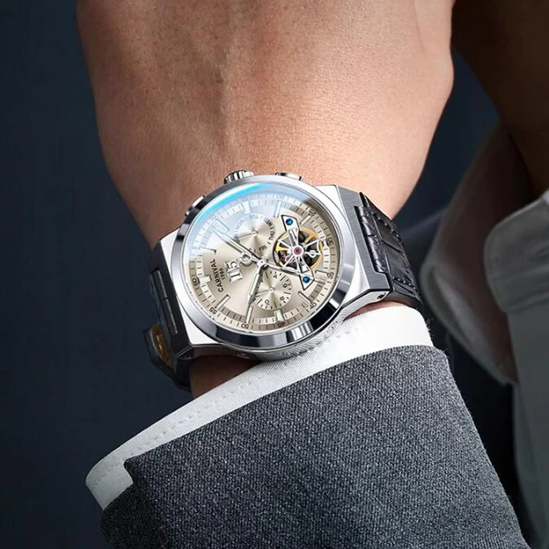 2024 New CARNIVAL Men's Watch Top Brand Luxury Fashion Business Watch Men's Waterproof Tourbillon Mechanical Watch Waterproof
