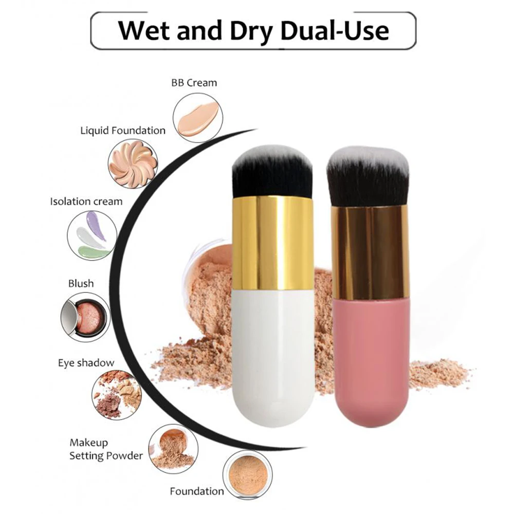 Description Picture 5 of itemProfessional Chubby Kabuki Foundation Brush For BB Cream Blushes Concealer Cosmetic Makeup Tools