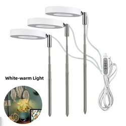 LED Full Spectrum Indoor Plant Grow Light with Automatic Timer (3 head White - warm)