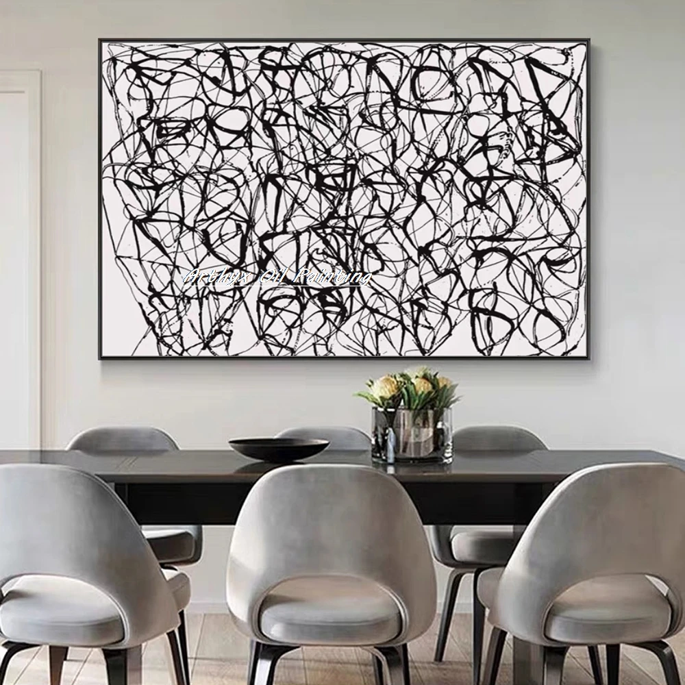 Hand Painted Pollock Style Oil Painting 5