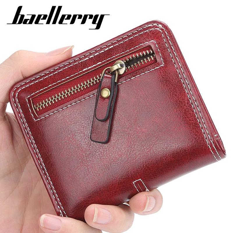 Baellerry Fashion Ultra-Thin Mini Women's Wallet Short PU Leather Credit Card Holder High-End Zero Wallets for Ladies 5