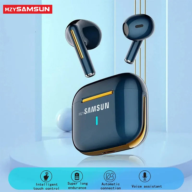 MZYSAMSUN H6 무선 헤드셋, 블루투스 5.2 이어버드, TWS 인이어 헤드폰, 터치 컨트롤, 게임 모션, 마이크 헤드셋