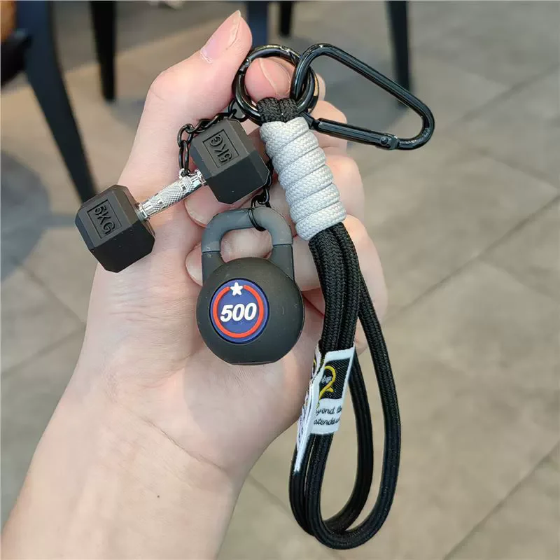 Fitness Schlüsselanhänger Gym Lover Langhantel Schlüsselanhänger Gewichtheben Schlüsselanhänger Hantelscheibe Gym Geschenke Workout Geschenke Tasche Charm Backp – Detail 2