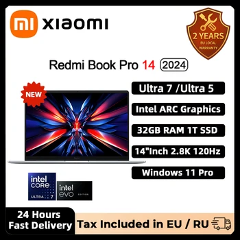 XIAOMI Redmi Book Pro 14 New Laptop Intel Ultra5 125H 7 155H RAM 32GB SSD 1TB 14"Inch 2.8K 120Hz Notebook Ultrabook Computer PC