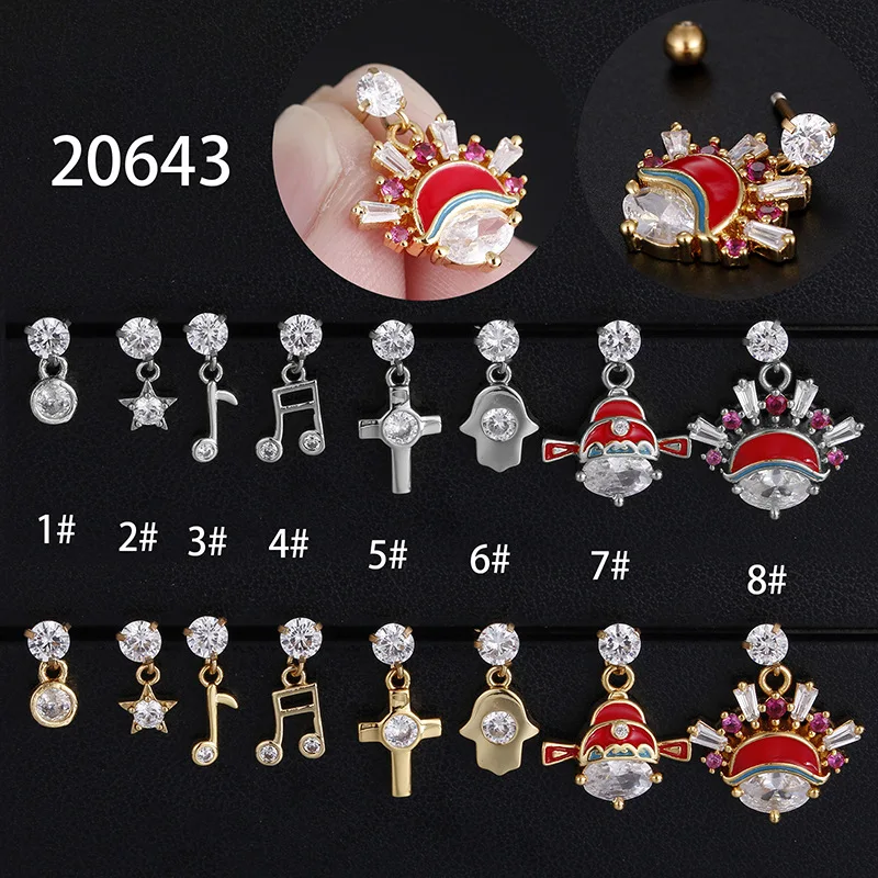 2 Pairs Star Rhinestone Earrings - Cartilage Ear Cuffs, Clip-On Non Pierced, Gold Tone
