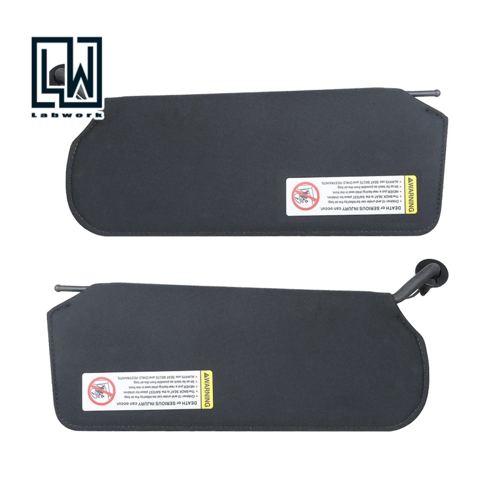 

For 1997-2004 Chevrolet Corvette LH+RH Sun Visors w/Lights Mirror Cloth Black