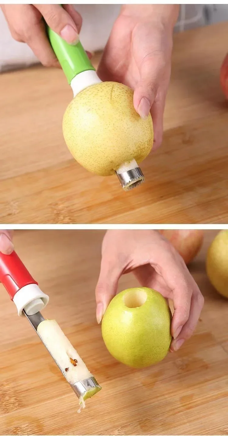 2025 New 2 in 1 Apple Peeler Telescopic Stainless Steel Apple Core Remover Fruit Corer Apple Seed Remover Kitchen Gadgets Tool
