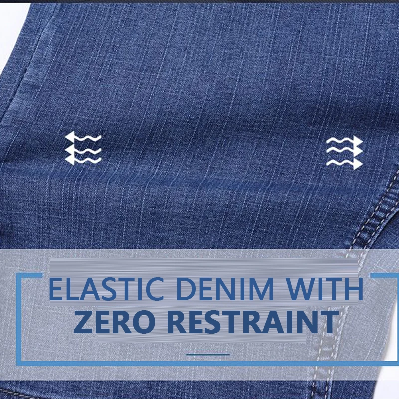 2025 New Denim Shorts for Men's Spring and Summer Trendy Brand Thin, Elastic, Loose, Straight, Casual, Five Point Middle Pants 6