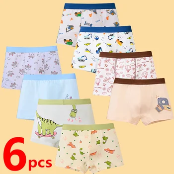 2/4/6 pezzi ragazzi boxer slip bambini biancheria intima di cotone traspirante mutande del bambino adolescente stampa del fumetto mutandine per bambini 2025 nuovo 1