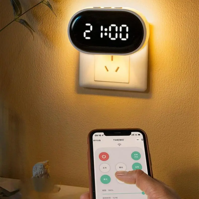 Electronic Night Light Clock Alarm Clock Remote Control Digital