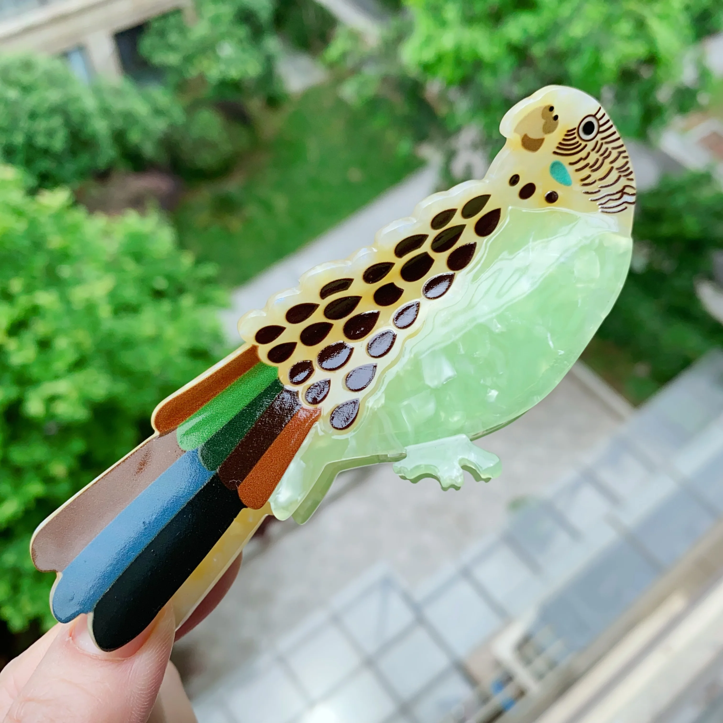 Novelty Bird & Hedgehog Acetate Hair Claw Clips, Whimsical Hummingbird Parrot Shark Clips for Women Girls