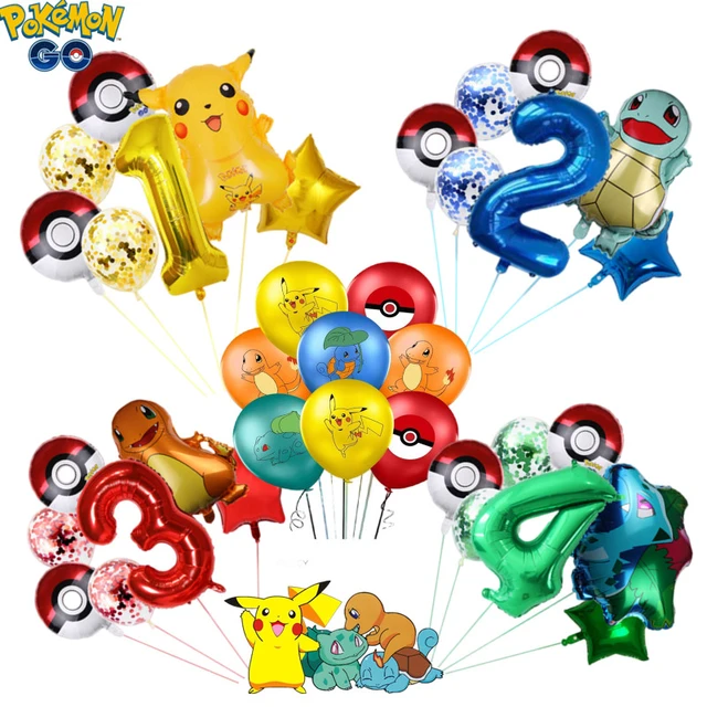 Anime pokemon desenhos animados pikachu tema festa decoração fundo pokemon  anime figura festa suprimentos decoração crianças brinquedos presente de  natal - AliExpress