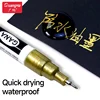 Guangna Paint Marker Pen DIY Reflective Paint Metallic Pen Permanent Gold SILVER Marker Touch Up,School Model Painting 1/2pcs 4