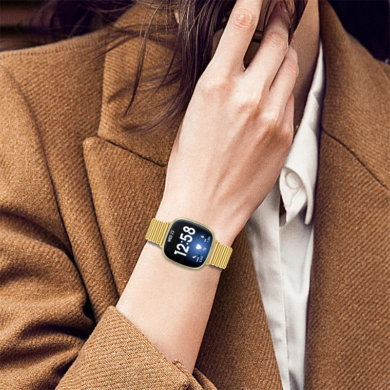 Stainless Steel Alpine Loop Wristband for Fitbit Versa - Premium Metal Watch Strap Accessory