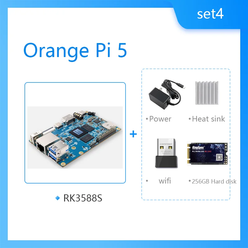  Orange Pi 5 4GB Rockchip RK3588S 8 Core 64 Bit Single Board  Computer, 2.4GHz Frequency Open Source Development Board Mini PC Desktop  Run Orange Pi OS, Android12, Debian11 (Pi 5 4GB) : Electronics