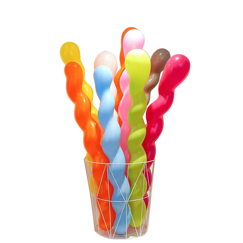 50Pcs 거대한 풍선 1.5g 고무 헬륨 나선형 라텍스 풍선 웨딩 생일 파티 장식 베이비 샤워 장난감 긴 풍선