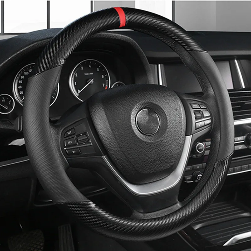 Steering Wheel Cover Fashion Universal Car Steering Wheel Cover Breathable Anti Slip Car Decoration Suitable 37-38cm