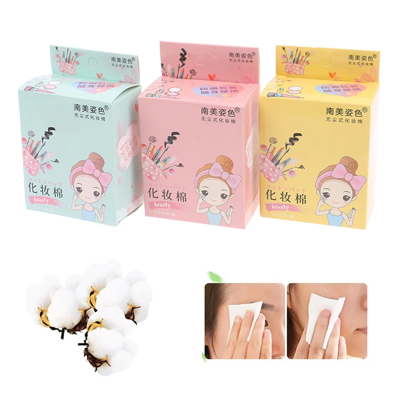 

100Pcs/pack Soft Disposable Makeup Remover Pads Cleansing Makeup Cotton Wipes