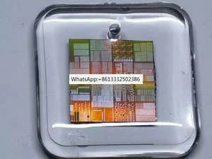 

2pcs CPU wafer keychain processor memory chip glue drip decoration amd