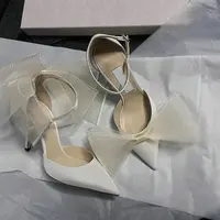 Lace Bow High Heels 2025 New Sexy Line With Pointed Thin Head Pumps Girl Baotou European Sandals Women - Image 2