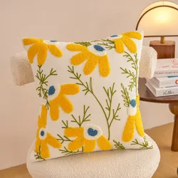 Embroidered Countryside Floral Cushion Covers - 450mm*450mm (- Smiling Face)