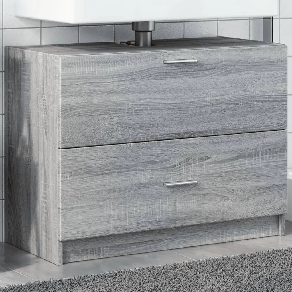 Weißer Waschbeckenunterschrank, 78 x 37 x 59 cm, Holzwerkstoff, modernes Design, stilvoller Badezimmerschrank, stabile Struktur, Möbelsets – Detail 36