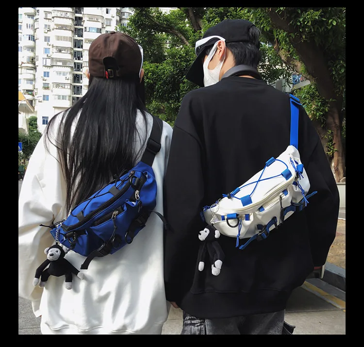 2024 Techwear Style Punk Hip Hop Single Shoulder Crossbody Bag Men Women Street Vintage Chest Bag Casual Sport Fanny Pack Сумка