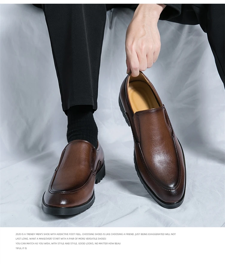 Neue hochwertige Herren-Leder-Loafer, große Größe 38–46, Slip-On-Kleiderschuhe für Business und Casual, bequeme Schuhe mit weicher Sohle für Herren – Detail 11