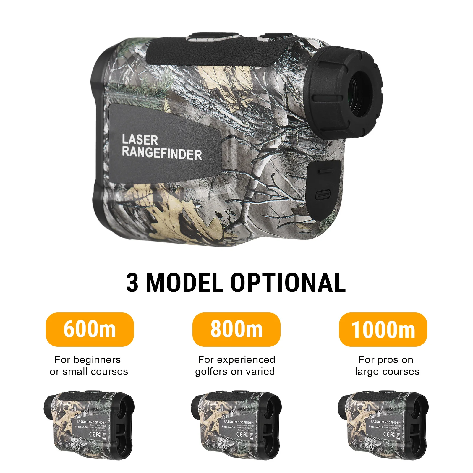 Golf Range Finder with Slope Angle Measurement Height and Speed Function Waterproof 6X Three-barrel Laser Rangefinders Golf