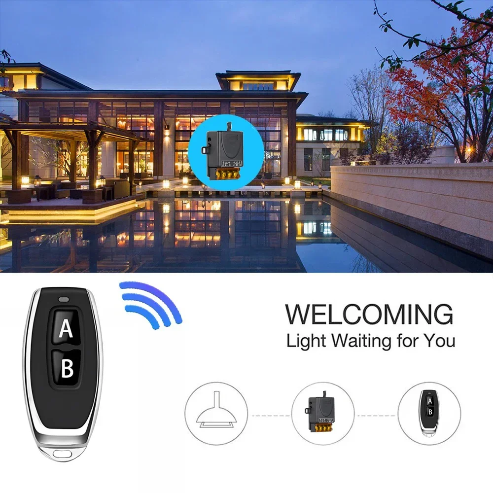 Interruttore Wireless 220V 30A 433MHz - Ricevitore Relè RF + Telecomando Per Luci E Motori - Foto 10