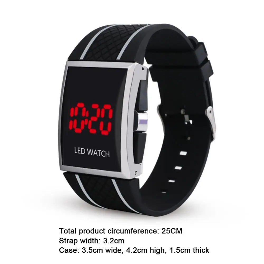 

Unisex Rectangle Dial Date Display Adjustable LED Digital Sports Wrist Watch
