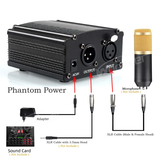 Alimentazione Phantom USB 48V Per Microfoni A Condensatore - Doppia Uscita, Qualità Audio Professionale - Foto 2