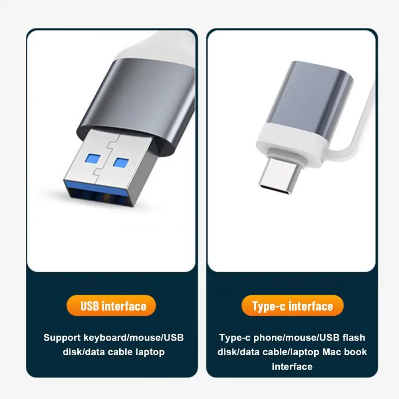 맥북 알루미늄용 멀티 스플리터 어댑터 OTG, C타입 + USB 허브 독 3.0, USB 3.0 2.0 허브, 4 포트, 1 개, 2 개, 3 개