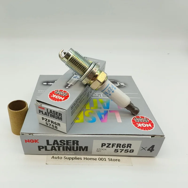 C：Fragran 4Pcs Original NGK PZFR6R 5758 Brand New Laser Dual Platinuim Spark