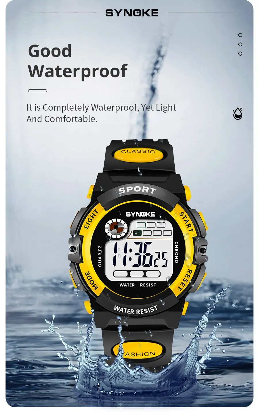 S7e64a2be57ab4299a9cee1955daa0bc7t Multifunctional Night Student Children Electronic Watch Sports Waterproof Boy Electronic Watch Waterproof Light Fashion Mallzona